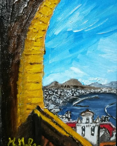 Painting titled "Napoli dal castel S…" by Marcella Molea, Original Artwork, Oil