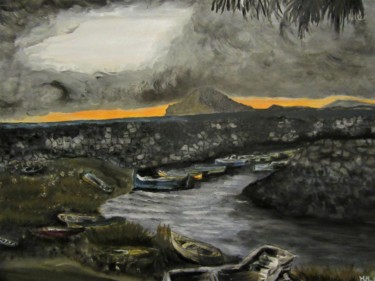 Pittura intitolato "TRAMONTO INVERNALE" da Marcella Molea, Opera d'arte originale, Olio