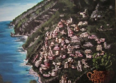 Painting titled "POSITANO" by Marcella Molea, Original Artwork, Oil