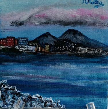 Painting titled "Il mio golfo in min…" by Marcella Molea, Original Artwork, Oil