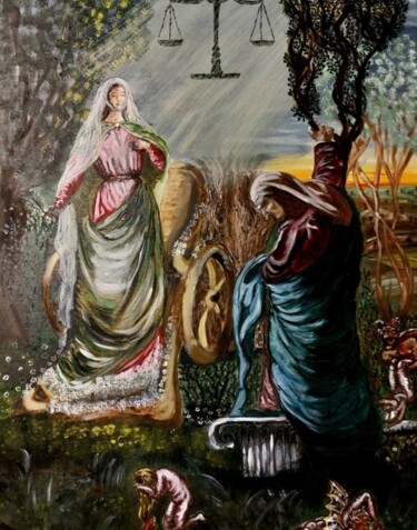 Painting titled "Salus populi suprem…" by Marcella Molea, Original Artwork, Oil