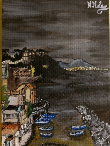 Pintura titulada "MARECHIARO..NOTTURNO" por Marcella Molea, Obra de arte original, Oleo