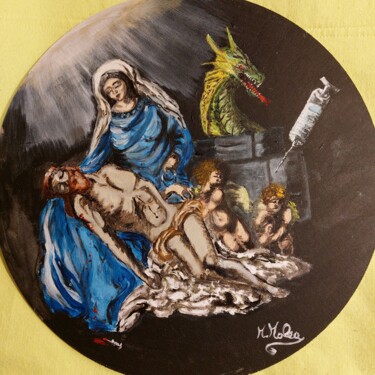 Painting titled "Titolo: LA Pietà og…" by Marcella Molea, Original Artwork, Oil