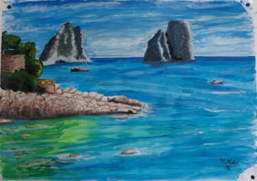 Painting titled "Capri" by Marcella Molea, Original Artwork, Acrylic