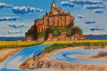 Pintura intitulada "Le Mont San Michel…" por Marcella Molea, Obras de arte originais, Óleo