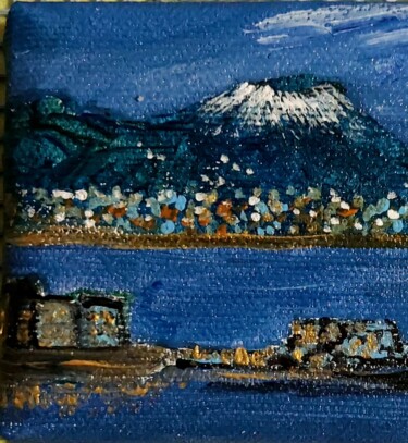 Pintura intitulada "Vesuvio con neve( 2)" por Marcella Molea, Obras de arte originais, Óleo