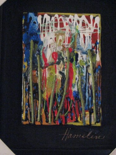 Painting titled "abstrait sans titre" by Marcelle Hamelin, Original Artwork, Oil