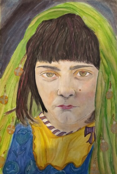 Pintura intitulada "La madonna piccola" por Marcello Bellavia, Obras de arte originais, Aquarela