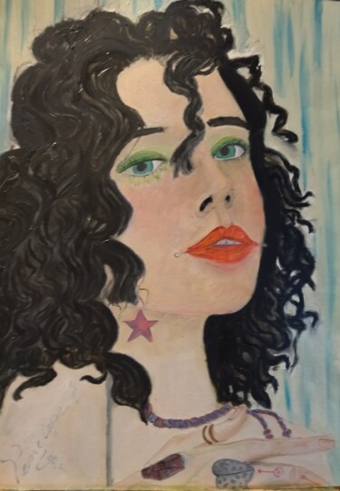 Painting titled "Donna" by Marcello Bellavia, Original Artwork, Watercolor