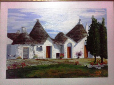 Pittura intitolato "Gruppo di trulli" da Dam, Opera d'arte originale