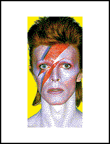 Printmaking titled "David Bowie" by Marcello Van Den Dop, Original Artwork, Digital Print