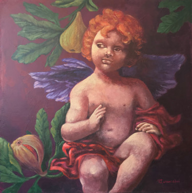 Painting titled "Cherub 5" by Marcello Carrozzini, Original Artwork, Acrylic