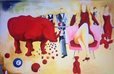 Painting titled "redrino" by Marcello Monari, Original Artwork, Oil