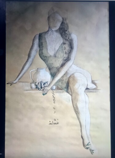 Disegno intitolato "brocca del sapere" da Marcello Monari, Opera d'arte originale, Gesso