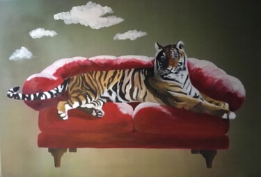 Painting titled "Rest" by Marcello Monari, Original Artwork, Oil