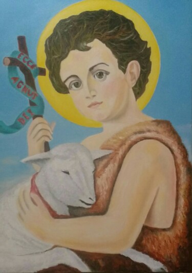 Painting titled "São João Batista" by Marcelo Camargo, Original Artwork