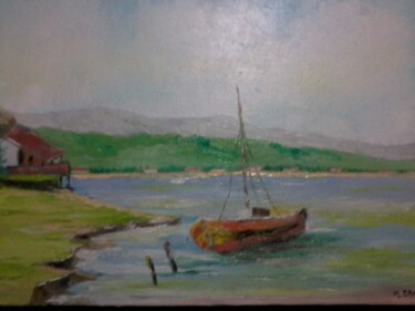 Painting titled "Praia" by Marcelo Camargo, Original Artwork, Oil