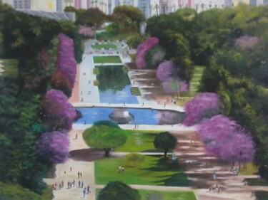 Painting titled "Parque da Redenção" by Marcelo Camargo, Original Artwork, Oil