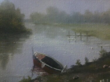 Painting titled "Lago" by Marcelo Camargo, Original Artwork, Oil