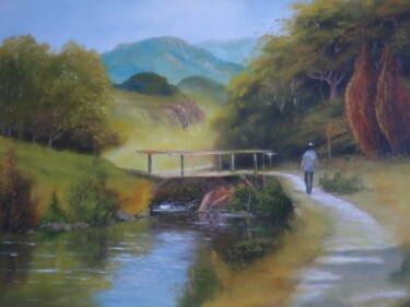 Painting titled "Caminho" by Marcelo Camargo, Original Artwork, Oil