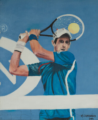 Painting titled "Novak" by Marcelo Camargo, Original Artwork, Oil