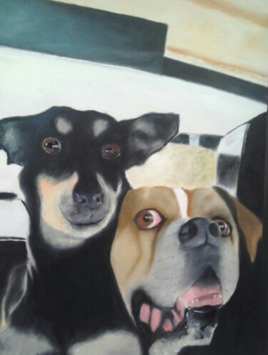 Painting titled "Dogs" by Marcelo Camargo, Original Artwork
