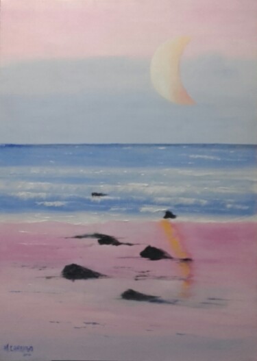 Painting titled "Praia" by Marcelo Camargo, Original Artwork