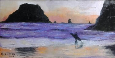 Painting titled "Praia" by Marcelo Camargo, Original Artwork