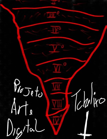 Digitale Kunst mit dem Titel "9 círculos" von Marcelo Oliveira (Tchelixo), Original-Kunstwerk, Digitale Malerei