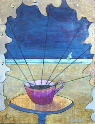 Peinture intitulée "Café" par Marc Hatot, Œuvre d'art originale
