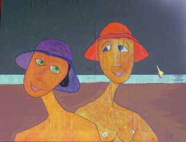 Peinture intitulée "demoiselles3" par Marc Hatot, Œuvre d'art originale