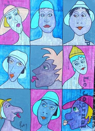 Peinture intitulée "demoiselles36" par Marc Hatot, Œuvre d'art originale