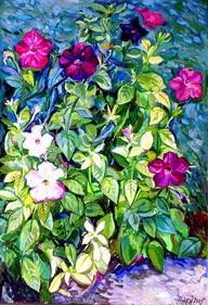 Painting titled "IN garden" by Marchell Yameliev, Original Artwork