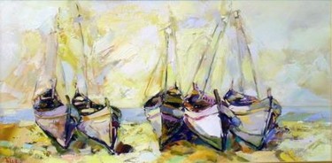 Painting titled "After fishing" by Marchell Yameliev, Original Artwork