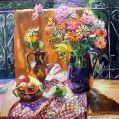 Painting titled "Still-life - summer" by Marchell Yameliev, Original Artwork