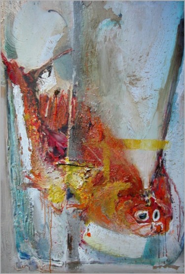 Peinture intitulée "noyade en plein ver…" par Marc Hernandez, Œuvre d'art originale, Huile