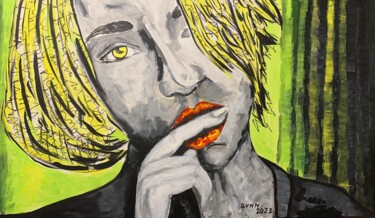 Painting titled "Lilly Lips" by Marcia Bunn, Original Artwork, Acrylic