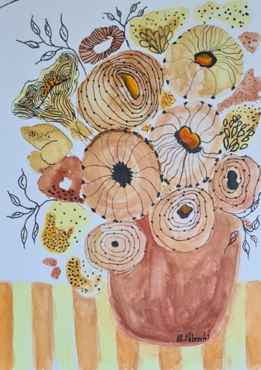 Painting titled "Tonvase" by Marcia Ehbrecht, Original Artwork, Watercolor