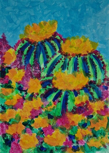 Картина под названием "Kaktus" - Marcia Ehbrecht, Подлинное произведение искусства, Акрил