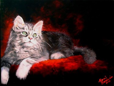 Painting titled "Sweet Kitty Repose" by Marcia Baldwin, Original Artwork