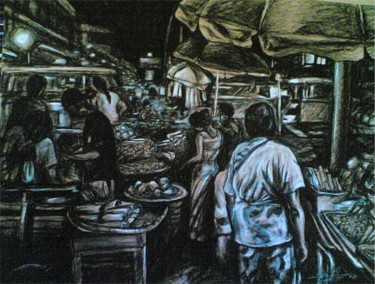 Sculpture titled "Market vendor" by Marcial, Original Artwork
