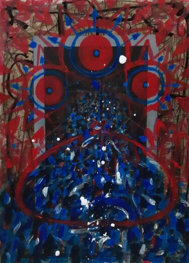 Painting titled "OC43 COVID-19 Attac…" by Marcial, Original Artwork, Acrylic