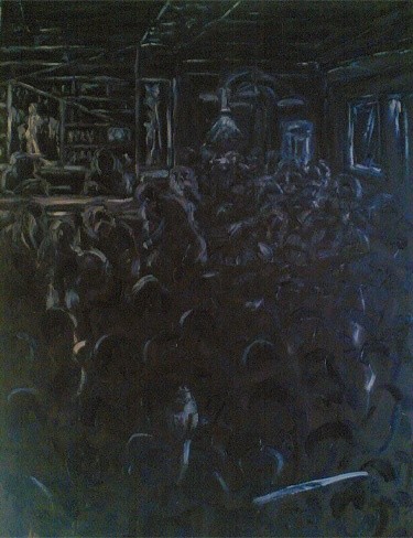 Painting titled "Scenario bar" by Marcial, Original Artwork