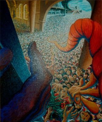 Painting titled "NAZARENO" by Marcial, Original Artwork