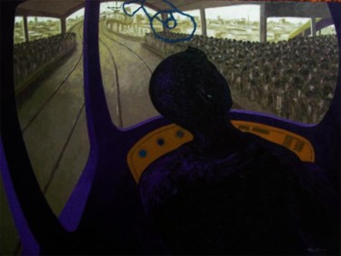 Painting titled "Arriving" by Marcial, Original Artwork