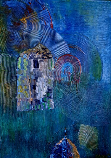 Картина под названием "My home is my castle" - Marcin Blaszke, Подлинное произведение искусства, Акрил Установлен на Деревян…
