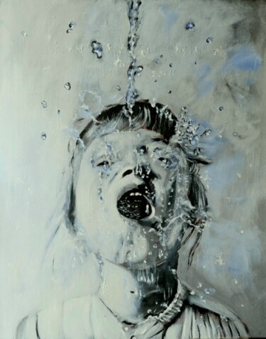 Rain II Painting titled "Rain II" by Marcin Grzelczak, Original Art, Oil