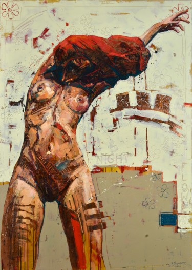 Картина под названием ""Flower of the nigh…" - Marcin Mikołajczak, Подлинное произведение искусства, Масло