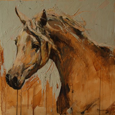 Malarstwo zatytułowany „HORSE PORTRAIT” autorstwa Marcin Mikołajczak, Oryginalna praca