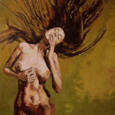 Painting titled "Goddess of love" by Marcin Mikołajczak, Original Artwork, Oil